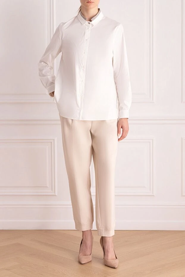 Erika Cavallini woman beige polyester and wool trousers for women buy with prices and photos 161712 - photo 2