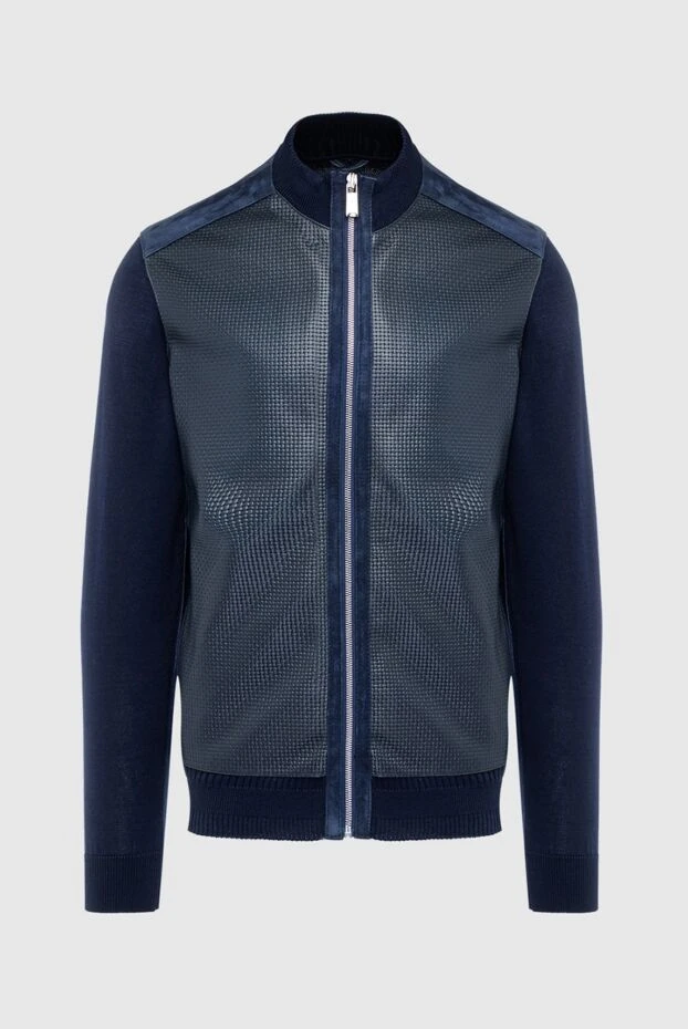 Torras мужские куртка из хлопка и натуральной кожи синяя мужская купить с ценами и фото 161723 - фото 1