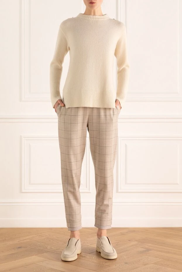 D.Exterior woman beige wool trousers for women buy with prices and photos 161741 - photo 2