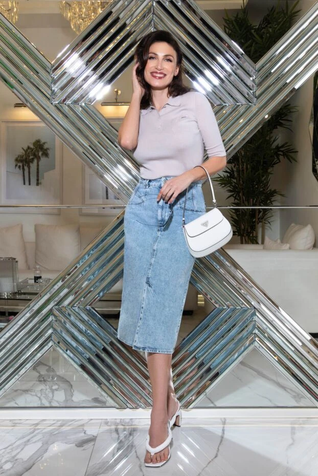 Isabel Marant blue a-line skirt made of washed denim with a slit in the center 161759 - photo 3