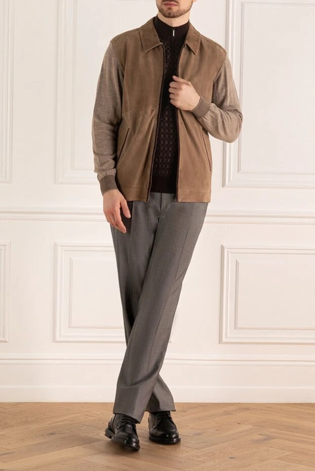 Torras cardigan for men made of suede and wool brown 196559 - photo 2