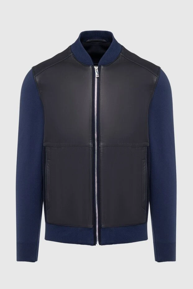 Torras man wool and genuine leather jacket blue for men buy with prices and photos 161818 - photo 1