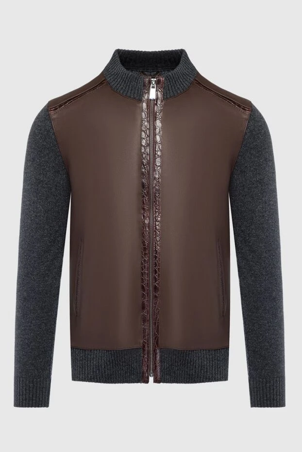 Torras man wool, genuine leather and alligator jacket brown for men buy with prices and photos 161821 - photo 1