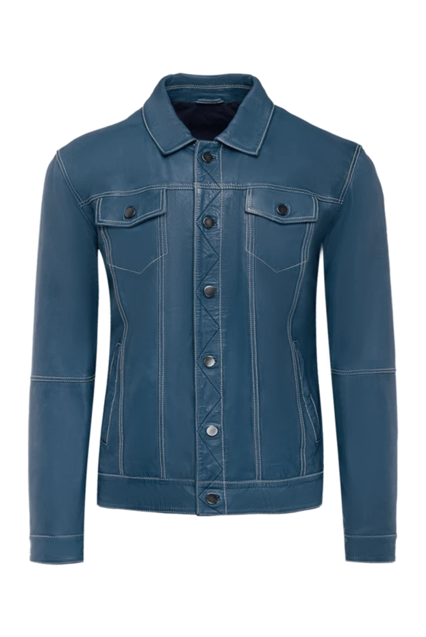 Torras leather jacket blue for men 161823 - photo 1