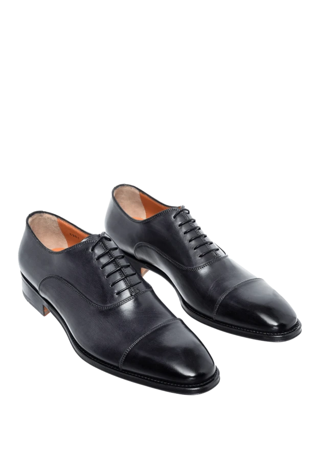 Santoni man men's black leather shoes 161963 - photo 3