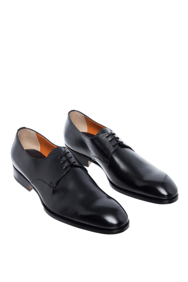 Santoni man men's black leather shoes 161963 - photo 3