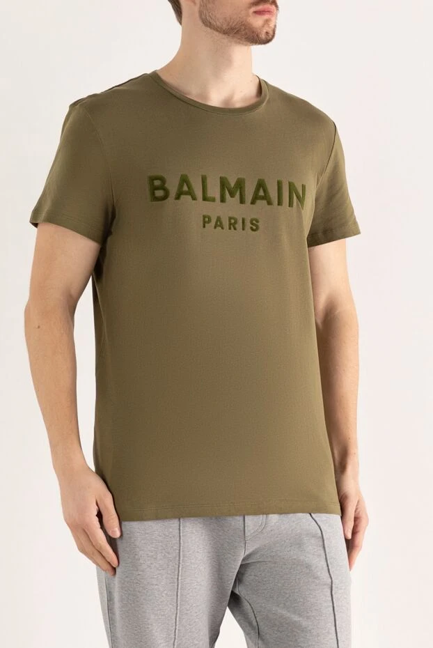 Balmain мужские футболка из хлопка белая мужская 174880 - фото 3