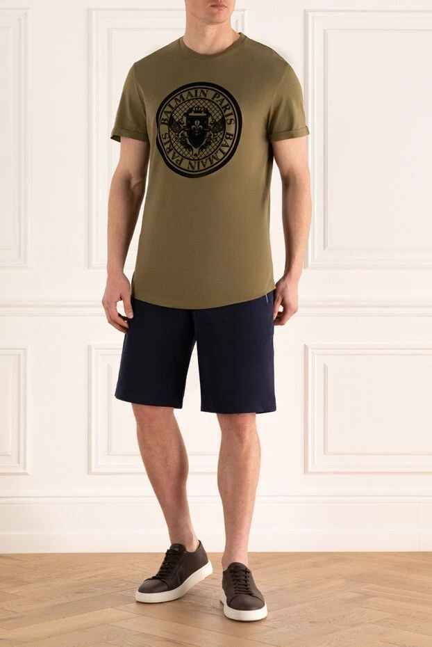 Balmain man green cotton t-shirt for men 161982 - photo 2