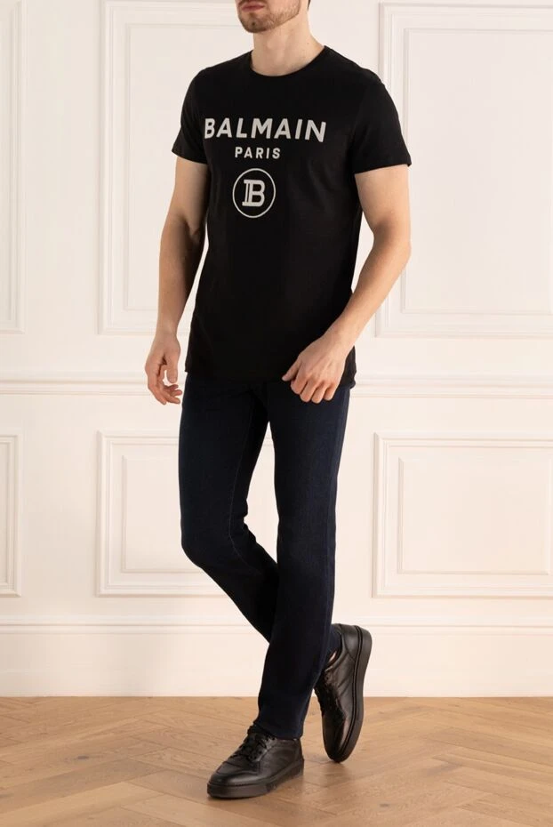 Balmain man black cotton t-shirt for men 161985 - photo 2