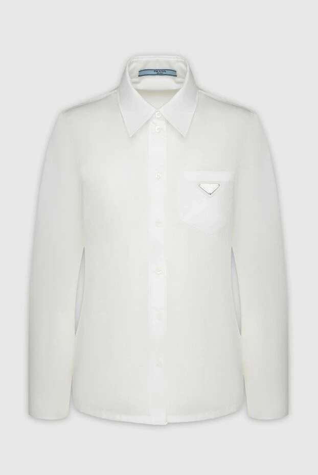 Prada женские блуза из хлопка белая женская купить с ценами и фото 162026 - фото 1