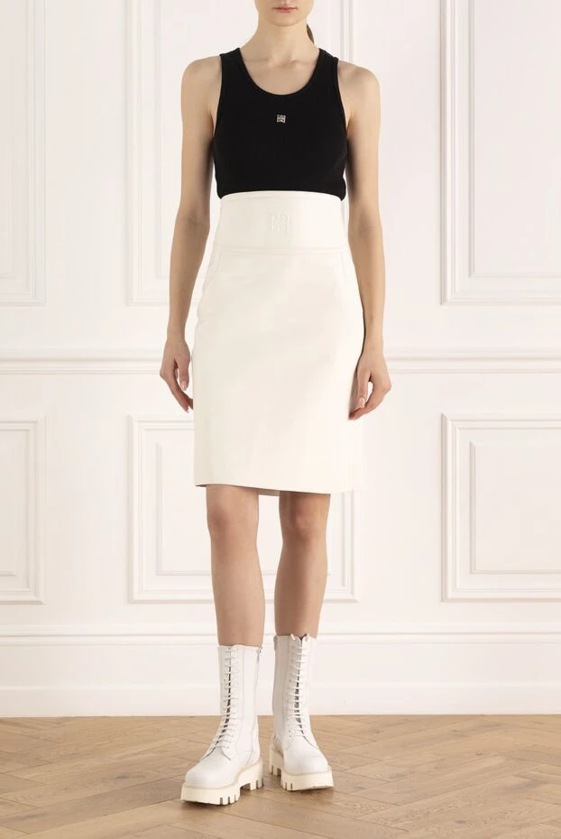 Givenchy женские юбка из кожи белая женская купить с ценами и фото 162029 - фото 2