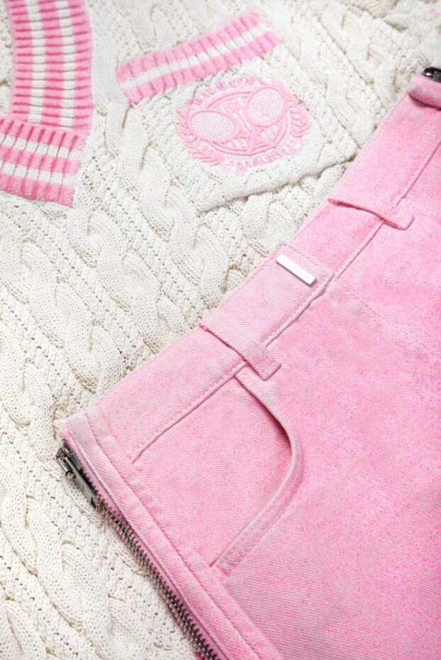 Givenchy рожева джинсова міні спідниця з блискавками з боків 162031 - фото 2