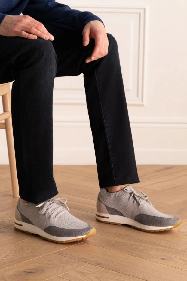 Loro Piana мужские кроссовки из текстиля серые мужские купить с ценами и фото 162039 - фото 2