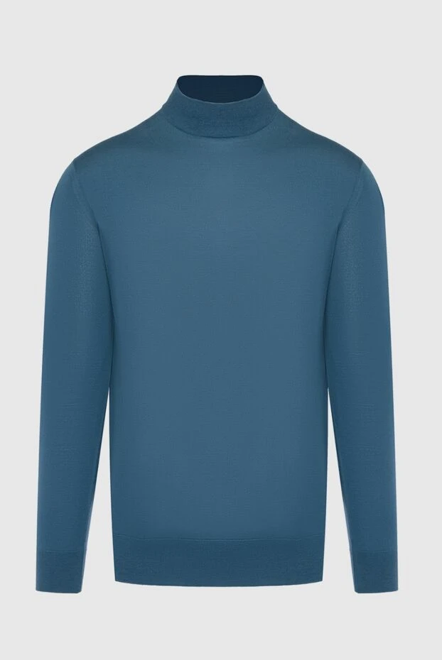 Loro Piana man men's jumper with a high stand-up collar made of wool, blue buy with prices and photos 162059 - photo 1
