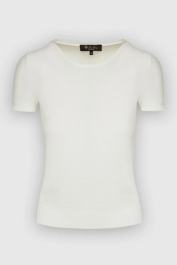 Loro Piana woman jumper with short sleeves made of silk and cotton, white for women buy with prices and photos 162070 - photo 1