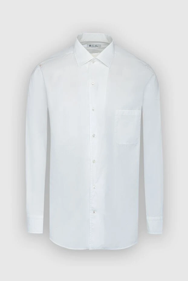 Loro Piana мужские сорочка из хлопка белая мужская купить с ценами и фото 162121 - фото 1