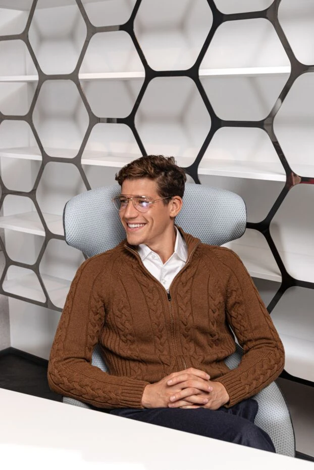 Loro Piana men's white cotton shirt with breast pocket 162121 - photo 3