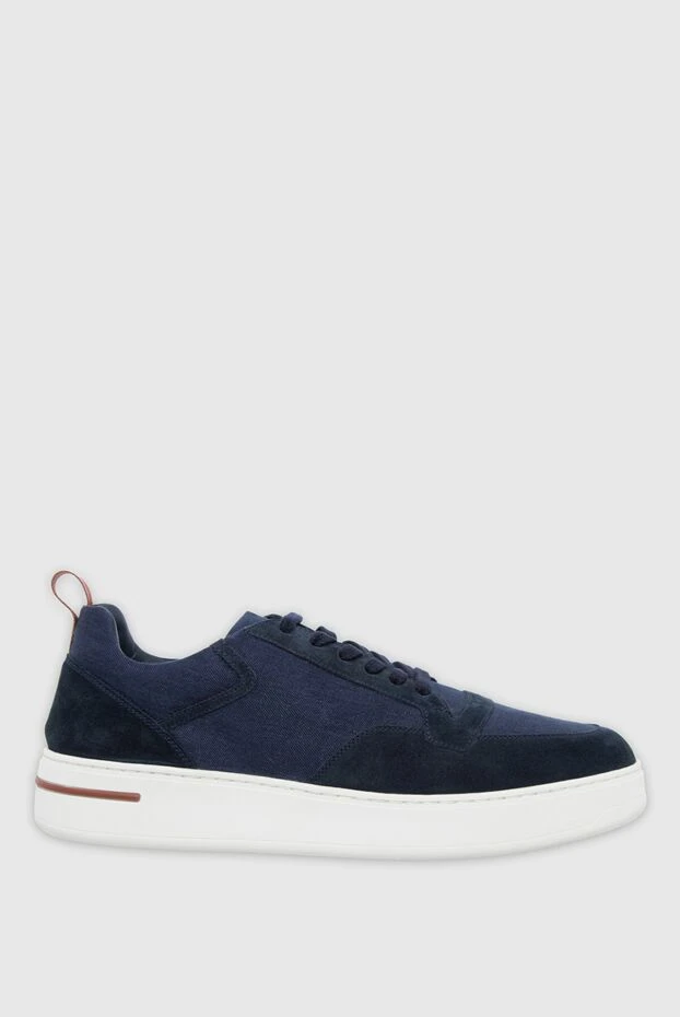 Loro Piana man blue linen and suede sneakers for men buy with prices and photos 162136 - photo 1