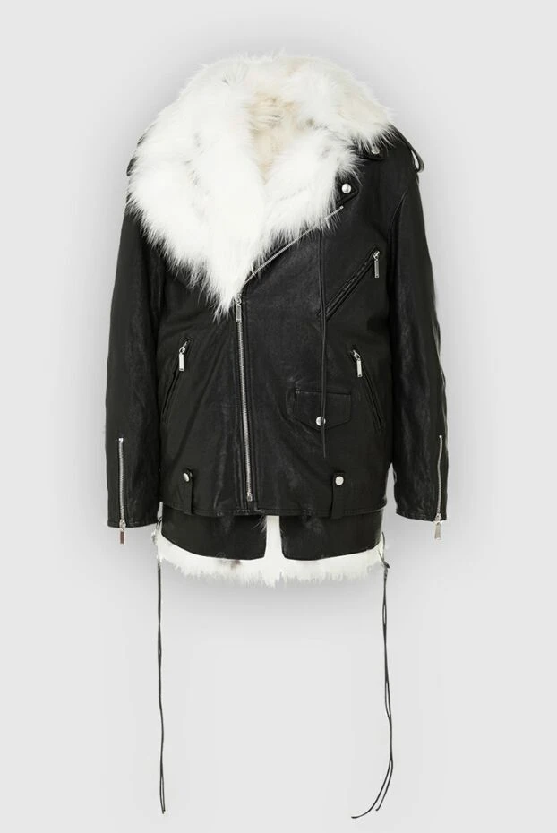 Saint Laurent woman black leather and fur jacket for women buy with prices and photos 162151 - photo 1