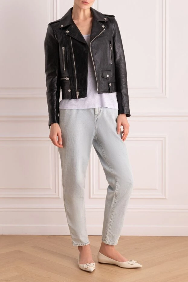 Saint Laurent woman black leather jacket for women buy with prices and photos 162152 - photo 2
