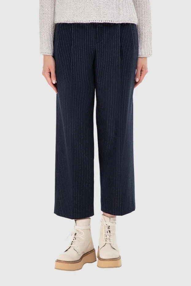 Celine женские брюки из шерсти синие женские купить с ценами и фото 162157 - фото 2