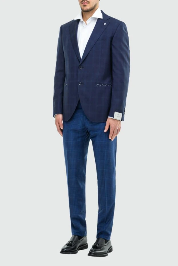Sartoria Latorre man men's blue wool trousers buy with prices and photos 162277 - photo 2