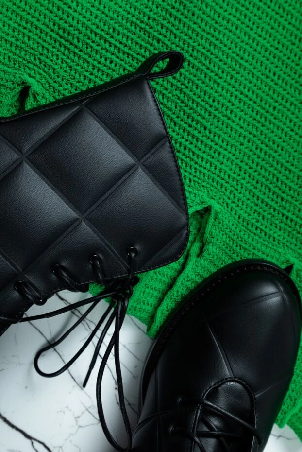 Le Silla черевики жіночі чорні шкіряні стьобані 162281 - фото 3