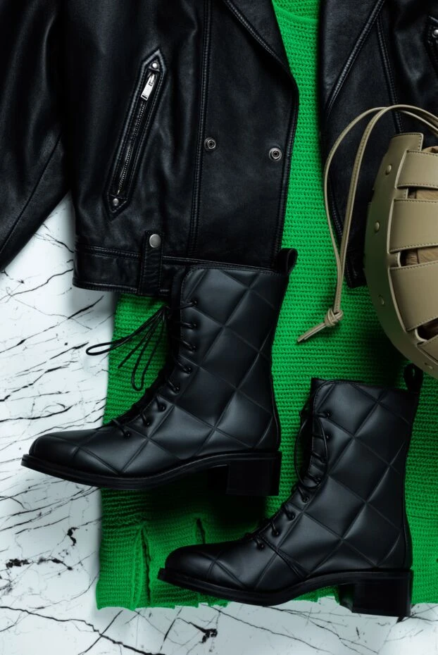 Le Silla women's black leather quilted boots 162281 - photo 2