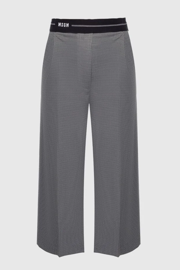 MSGM woman gray polyester and viscose trousers for women buy with prices and photos 162286 - photo 1
