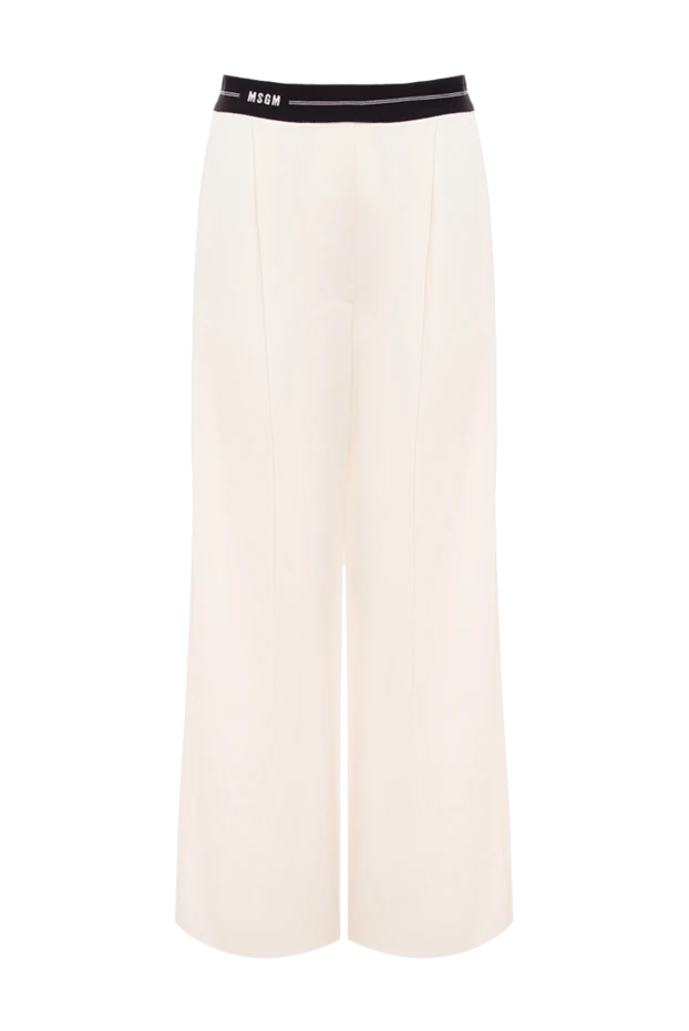 MSGM woman white viscose and wool trousers for women buy with prices and photos 162287 - photo 1