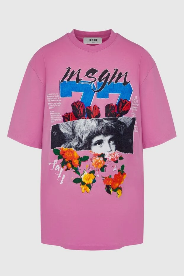 MSGM женские футболка из хлопка розовая женская купить с ценами и фото 162295 - фото 1