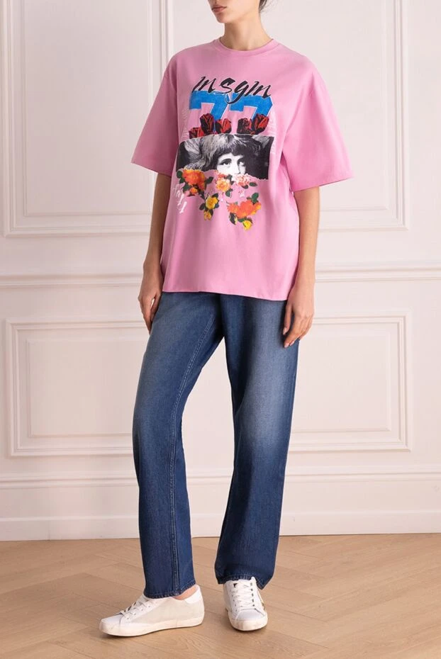 MSGM женские футболка из хлопка розовая женская купить с ценами и фото 162295 - фото 2