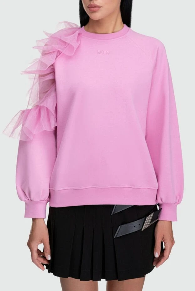 MSGM woman pink cotton sweatshirt for women 162299 - photo 3