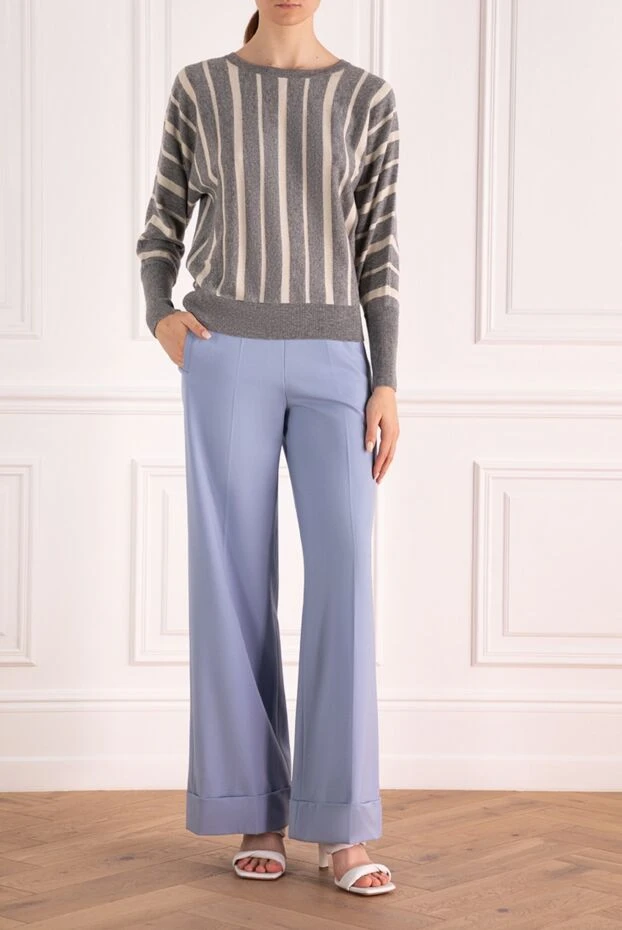 D.Exterior woman blue wool pants trousers for women 162341 - photo 2