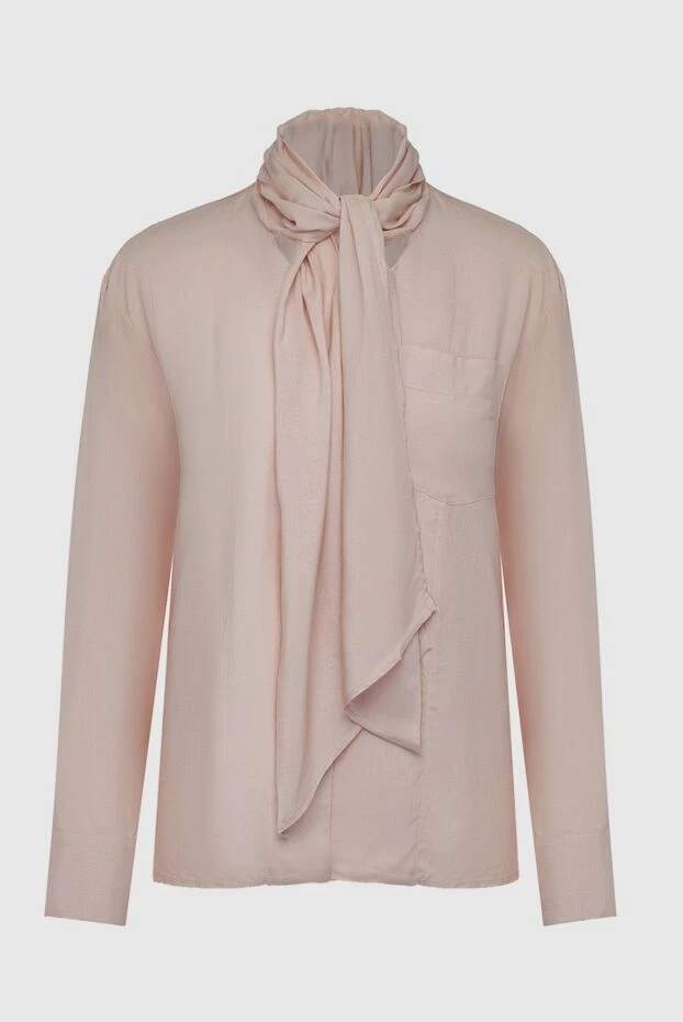 Women's blouse with a scarf beige