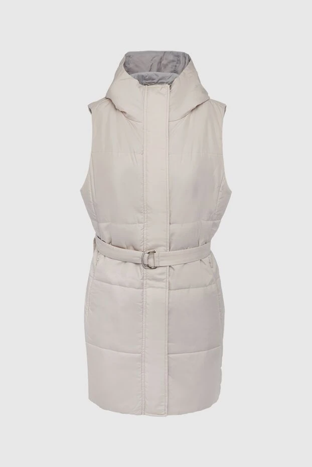 Beige polyester vest for women