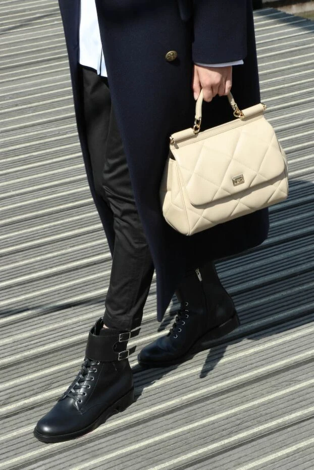 Gianvito Rossi черевики жіночі чорні шкіряні з пряжками та шнурівками 162355 - фото 2