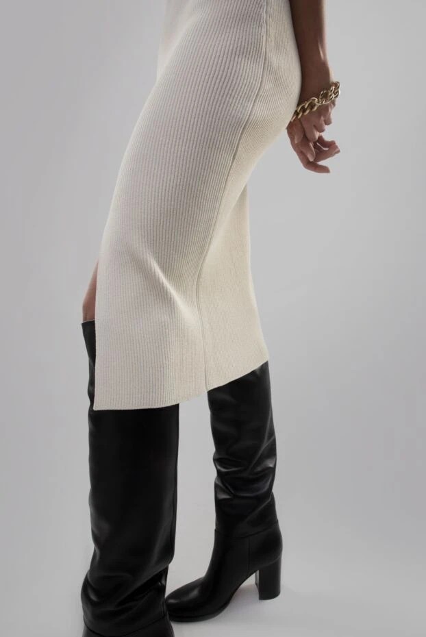 Gianvito Rossi чоботи жіночі шкіряні високі на квадратному підборі чорні 162356 - фото 3