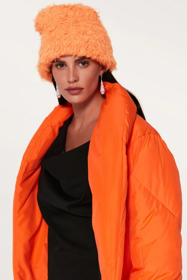 The Attico women's bright orange fur hat 162363 - photo 2