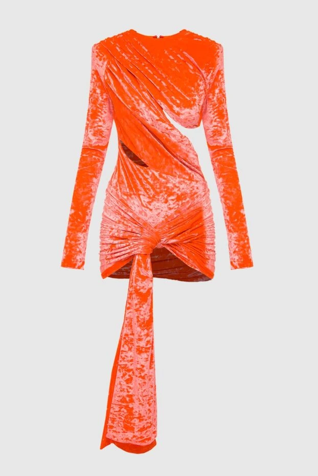 Orange polyester dress for women