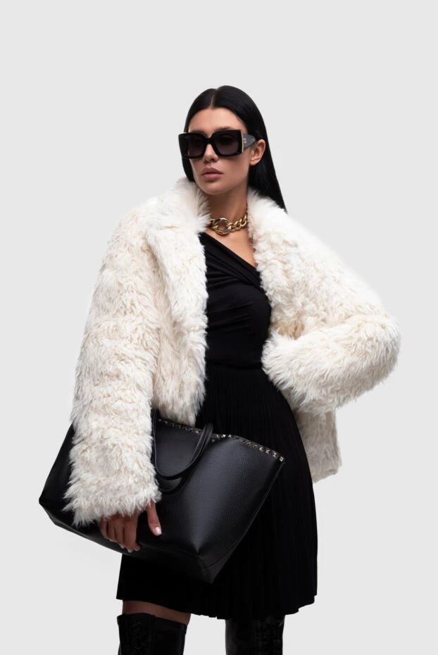 Шуба з ацетату біла жіноча - фото 2