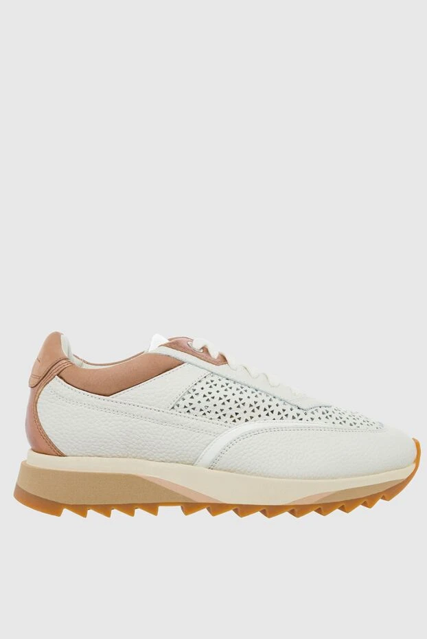 Santoni women's sneakers with a ribbed sole and perforation in white 162382 - photo 1