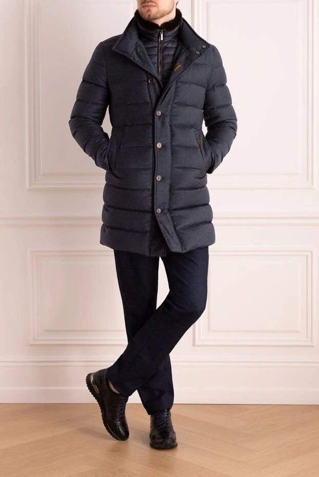 Moorer man down jacket men's wool and cashmere blue buy with prices and photos 162385 - photo 2