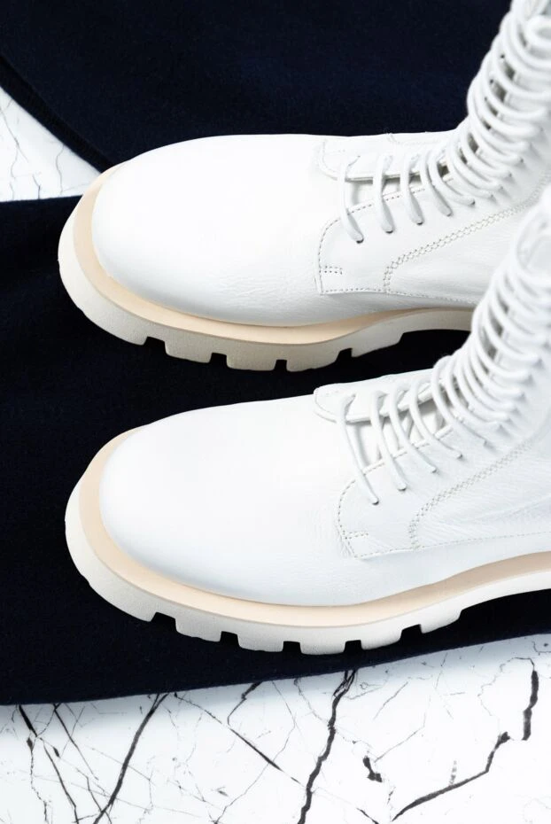 Paloma Barcelo черевики жіночі шкіряні високі на шнурівках білі 162409 - фото 2