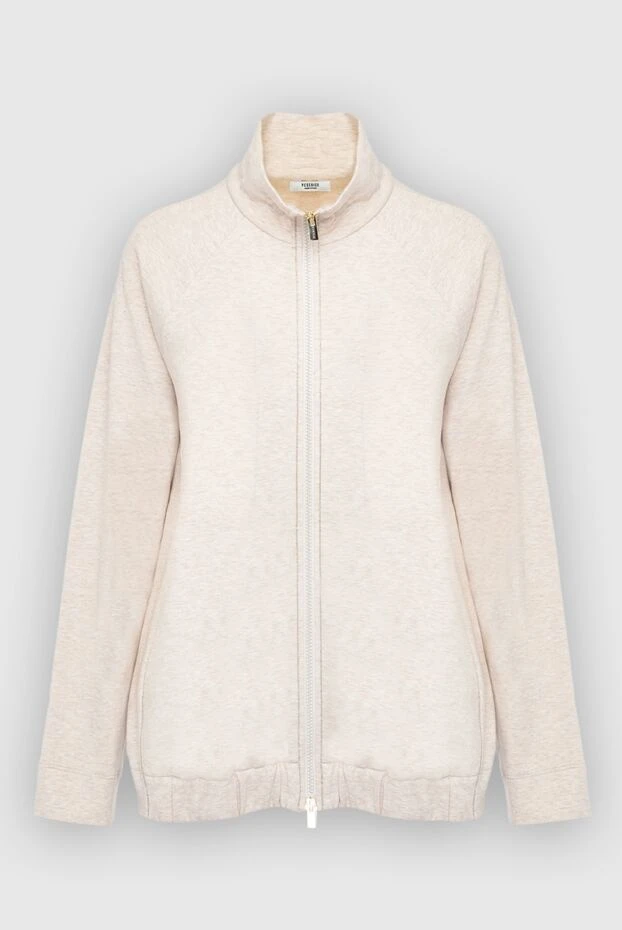 Sweatshirt made of cotton and nylon beige for women