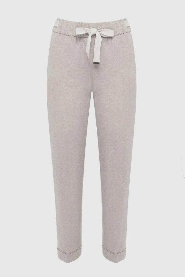 Cappellini женские брюки из полиэстера и вискозы бежевые женские купить с ценами и фото 162446 - фото 1