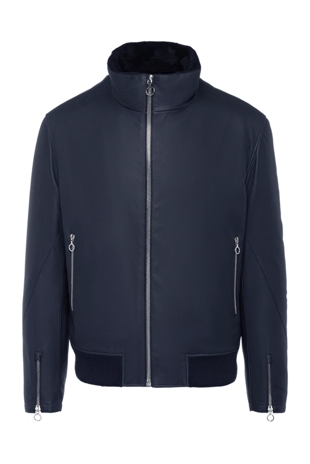 Seraphin мужские куртка на меху из кожи синяя мужская купить с ценами и фото 162455 - фото 1