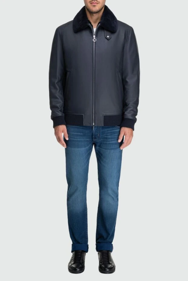 Seraphin man blue leather jacket for men buy with prices and photos 162465 - photo 2