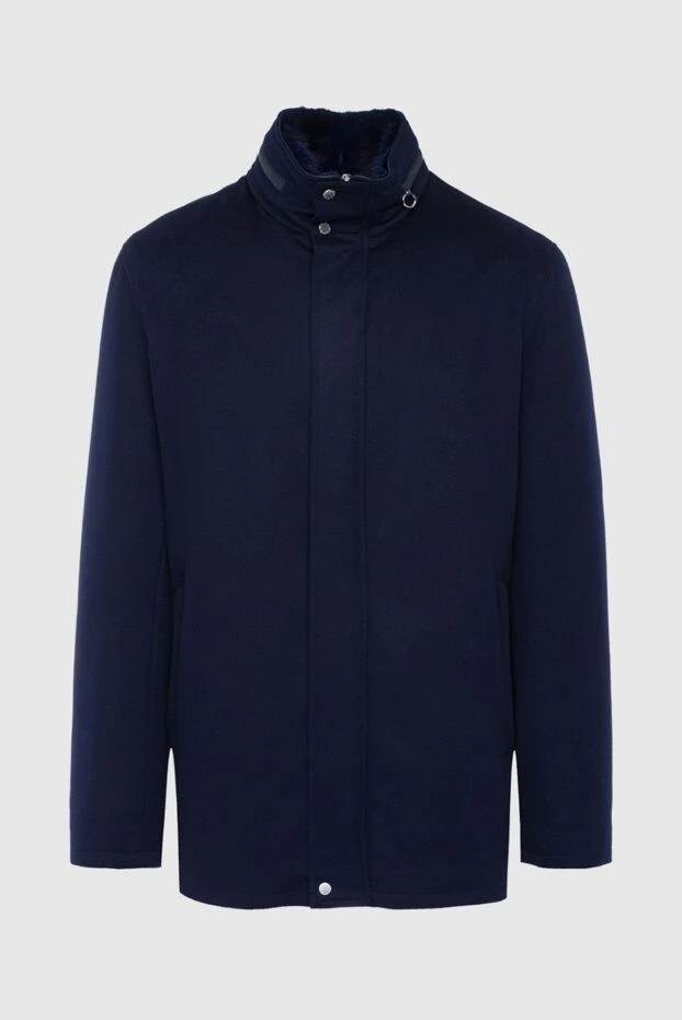 Seraphin мужские куртка на меху из кашемира и кожи синяя мужская купить с ценами и фото 162471 - фото 1