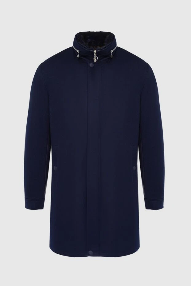 Seraphin мужские куртка на меху из кашемира и кожи синяя мужская купить с ценами и фото 162478 - фото 1
